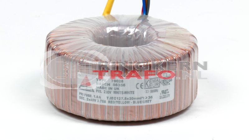 Ringkerntrafo 78026: 230V / 2x40V 300VA