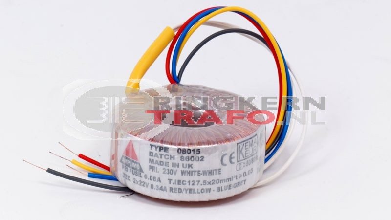 Ringkerntrafo 08015: 230V / 2x22V 15VA