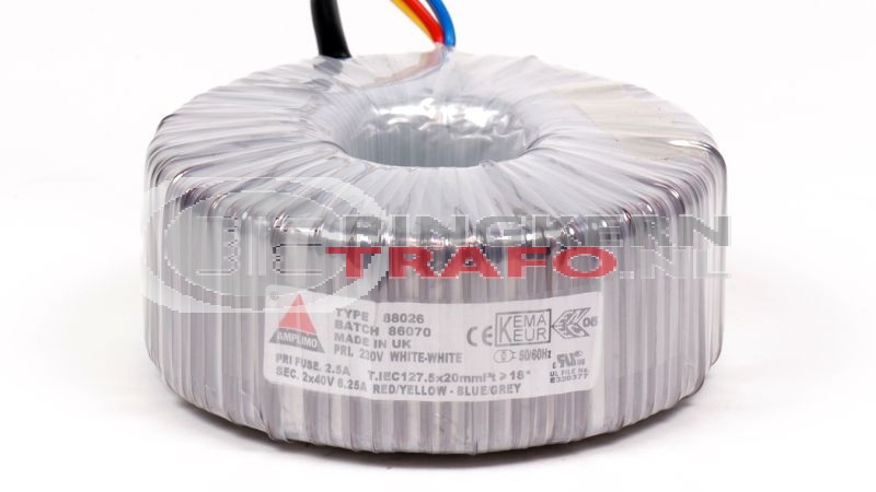Ringkerntrafo 88026: 230V / 2x40V 500VA
