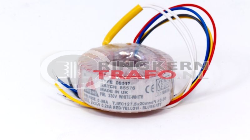 Ringkerntrafo 08017: 230V / 2x30V 15VA
