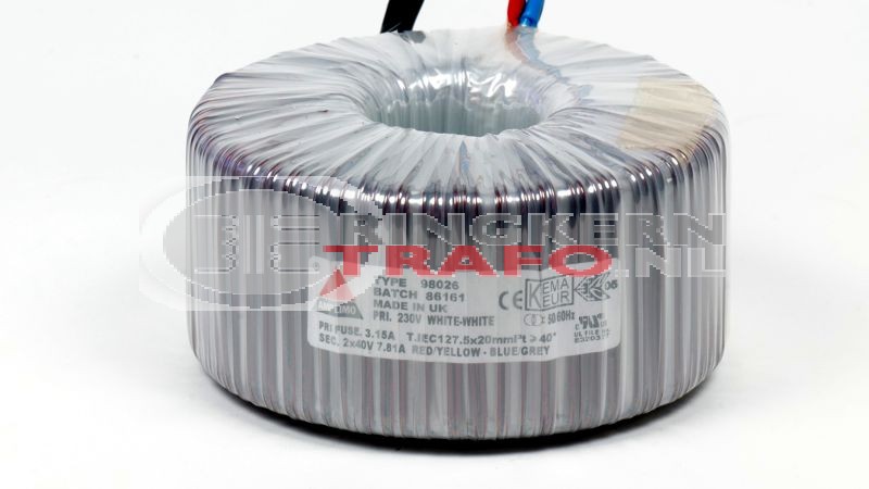 Ringkerntrafo 98026: 230V / 2x40V 625VA