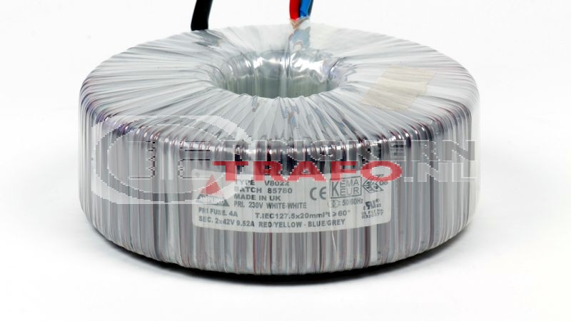 Ringkerntrafo V8022: 230V / 2x42V 800VA