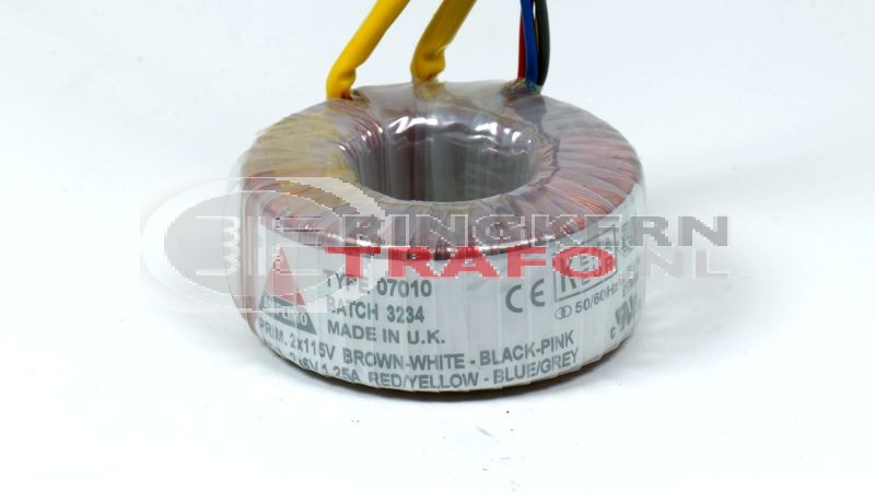 Ringkerntrafo 07010: 2x115V / 2x6V 15VA