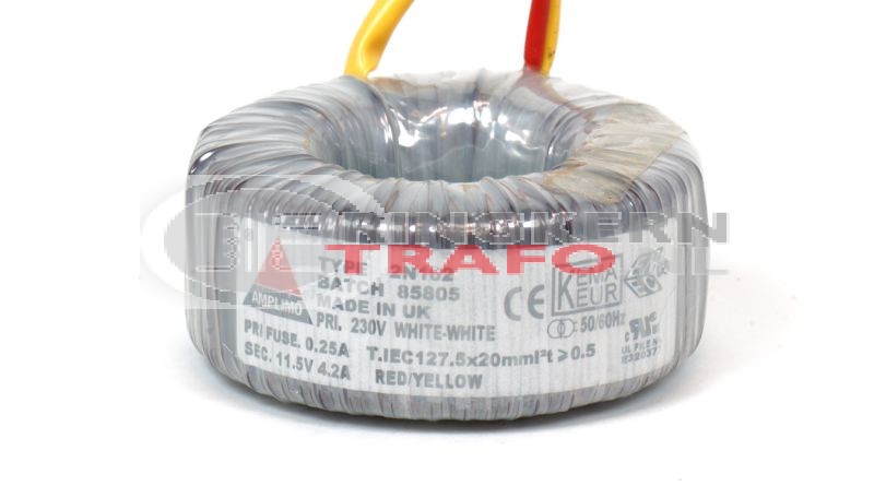 Halogeentrafo 11,5V 50VA met thermische beveiliging