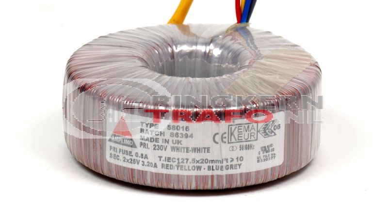 Ringkerntrafo 58016: 230V / 2x25V 160VA