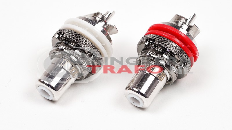 RCA, TULP, CINCH Connector Rhodium plated