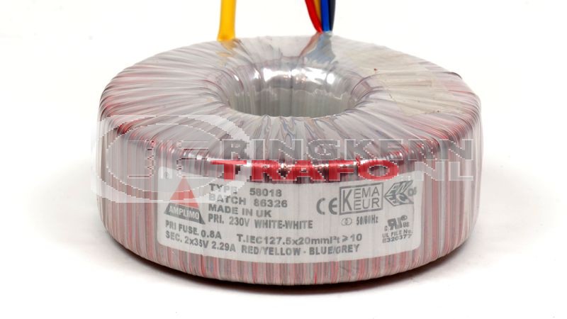 Ringkerntrafo 58018: 230V / 2x35V 160VA