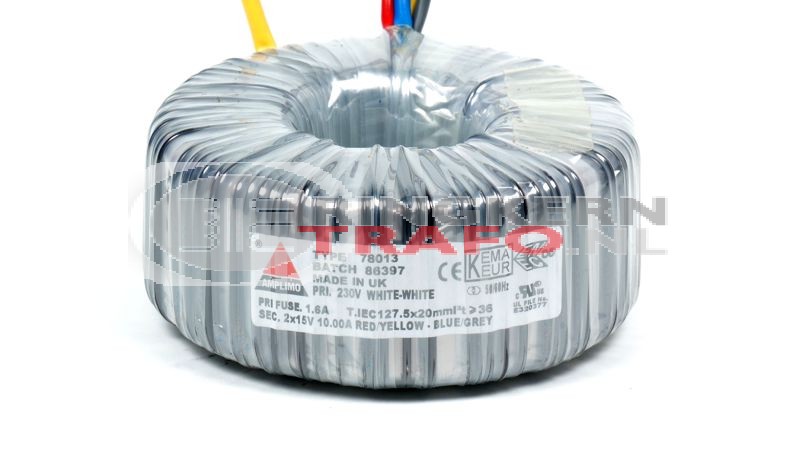 Ringkerntrafo 78013: 230V / 2x15V 300VA
